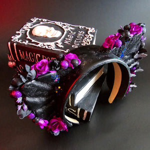 Black Gothic Pumpkin Cat Ears Headset