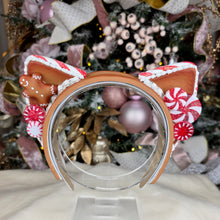 Load image into Gallery viewer, Peppermint Gingerbread Cat Ears