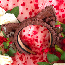 Load image into Gallery viewer, Faux Chocolate Strawberry Cat Ear Set