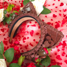 Load image into Gallery viewer, Faux Chocolate Strawberry Cat Ear Set