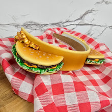 Load image into Gallery viewer, Cheeseburger Bear Ears with Crinkle Fries – A Tasty Twist on Cute!