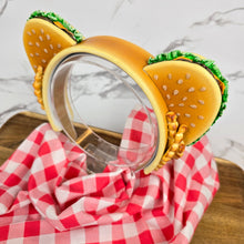 Load image into Gallery viewer, Cheeseburger Bear Ears with Crinkle Fries – A Tasty Twist on Cute!