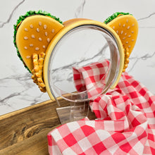 Load image into Gallery viewer, Cheeseburger Bear Ears with Crinkle Fries – A Tasty Twist on Cute!