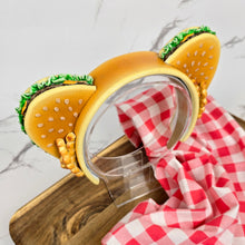 Load image into Gallery viewer, Cheeseburger Bear Ears with Crinkle Fries – A Tasty Twist on Cute!