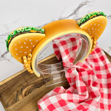 Load image into Gallery viewer, Cheeseburger Bear Ears with Crinkle Fries – A Tasty Twist on Cute!