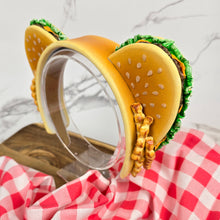 Load image into Gallery viewer, Cheeseburger Bear Ears with Crinkle Fries – A Tasty Twist on Cute!