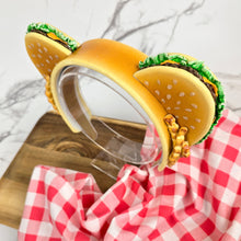 Load image into Gallery viewer, Cheeseburger Bear Ears with Crinkle Fries – A Tasty Twist on Cute!